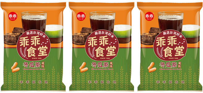 乖乖 乖乖食堂米果 冬瓜茶風味, 3包, 60g