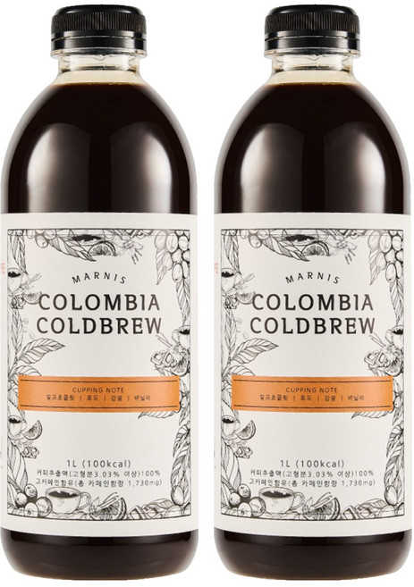 마르니스 콜롬비아 콜드브루 원액, 1L, 1개입, 2개