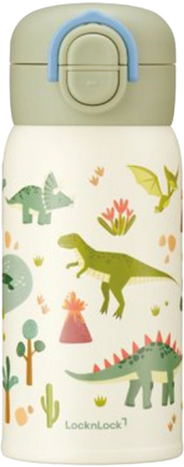 락앤락 마이픽 듀얼캡 텀블러 LHC3400YGRN, 공룡, 350ml, 1개