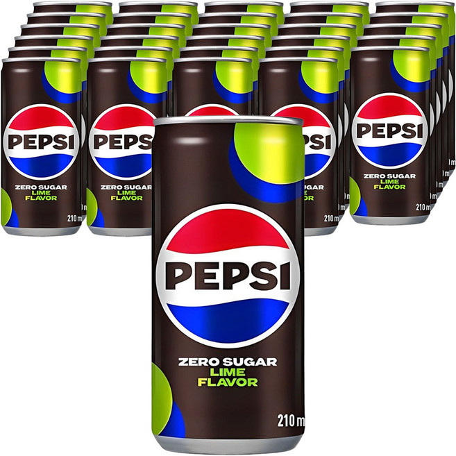 펩시 제로슈거 라임향, 210ml, 30개