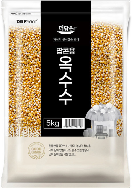 Deodameun 爆米花用玉米粒, 1包, 5kg