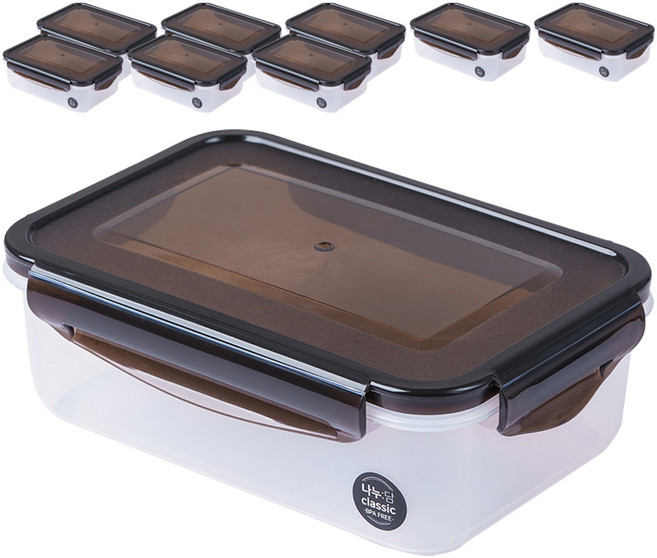 나누담 클래식 음식보관 밀폐용기, 9개, 1.1L