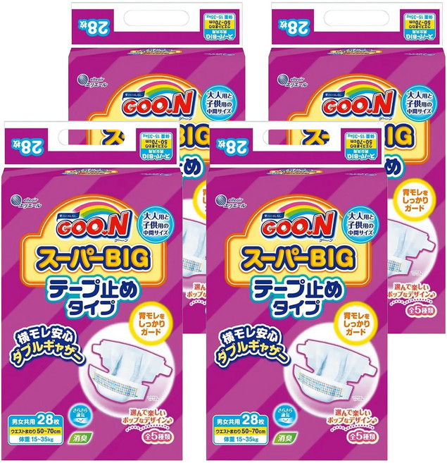 GOO.N 大王 SuperBig 黏貼型紙尿褲/尿布 成人兒童 15~35kg, 均碼, 112片