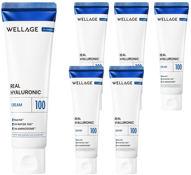 웰라쥬 리얼 히알루로닉 100 크림, 80ml, 6개
