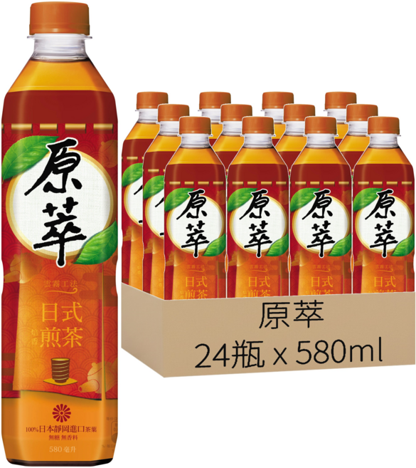 原萃 日式焙香煎茶, 580ml, 24瓶