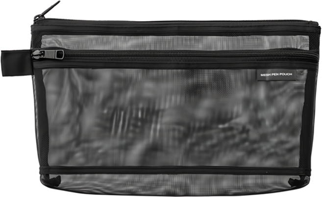 日本 MIDORI CL細網筆袋, 黑色, 1個