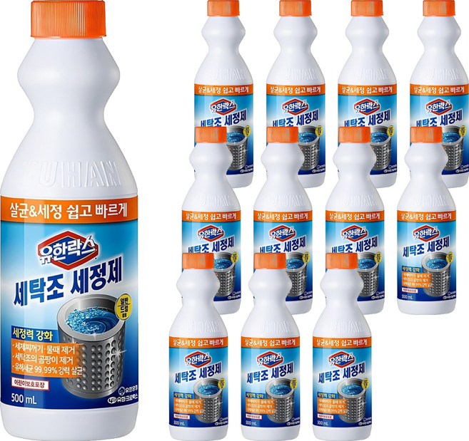 유한락스 세탁조 세정제, 500ml, 12개