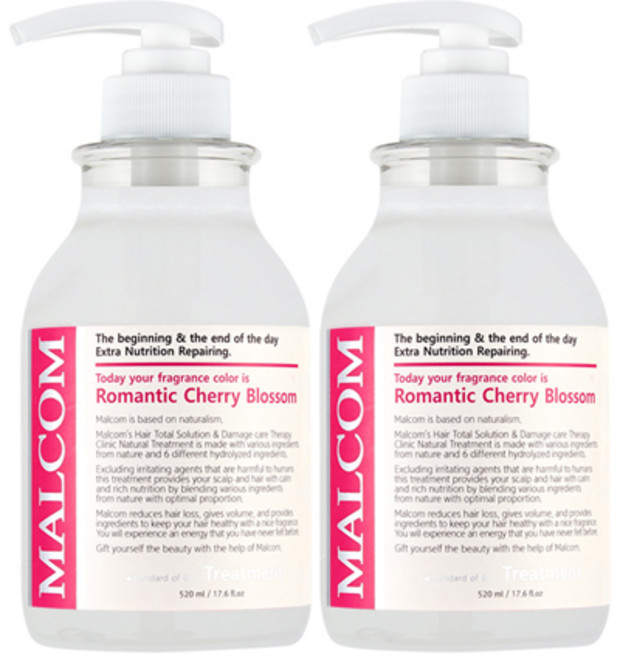 말콤 로맨틱 체리블라썸 헤어트리트먼트, 520ml, 2개