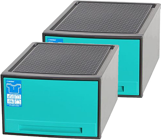 KEYWAY 聯府 馬卡龍抽屜整理箱 R2-0201, 藍色, 2個