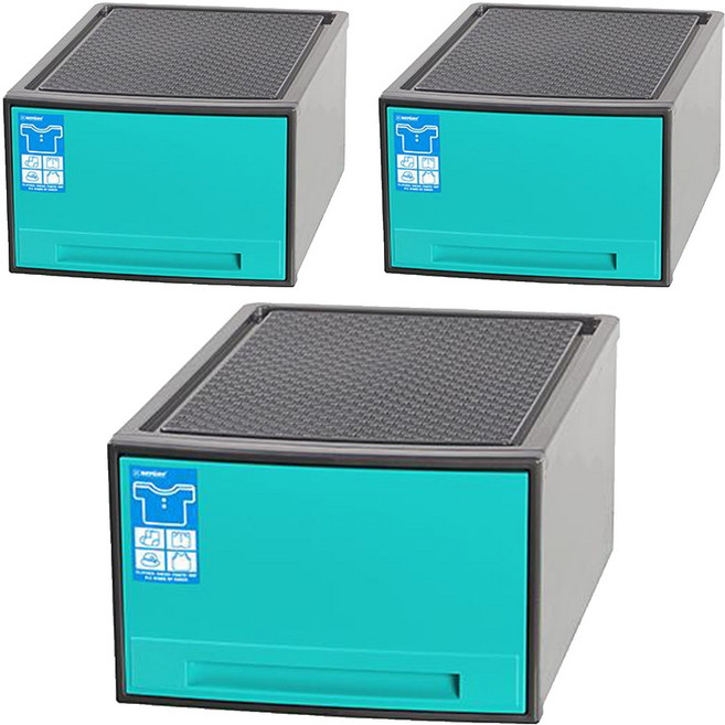 KEYWAY 聯府 馬卡龍抽屜整理箱 R2-0201, 藍色, 3個