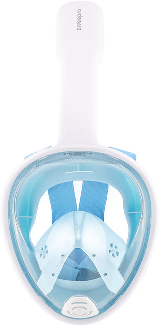 다이비프로 아동용 익스트림 풀페이스 스노쿨링 마스크 + 파우치, 블루