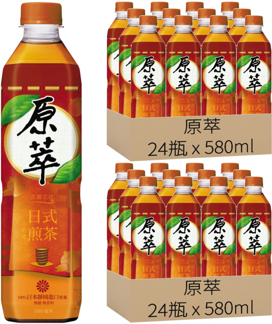 原萃 日式焙香煎茶, 580ml, 48瓶