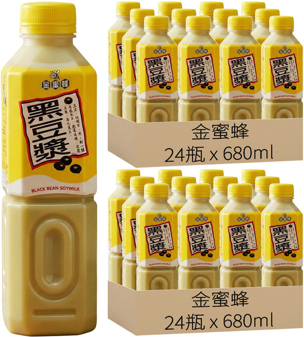 金蜜蜂 黑豆漿, 680ml, 48瓶