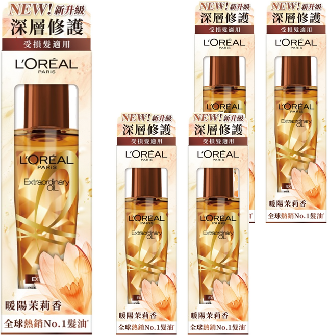 L'OREAL PARiS 巴黎萊雅 金緻護髮精油 棕色款, 100ml, 5瓶