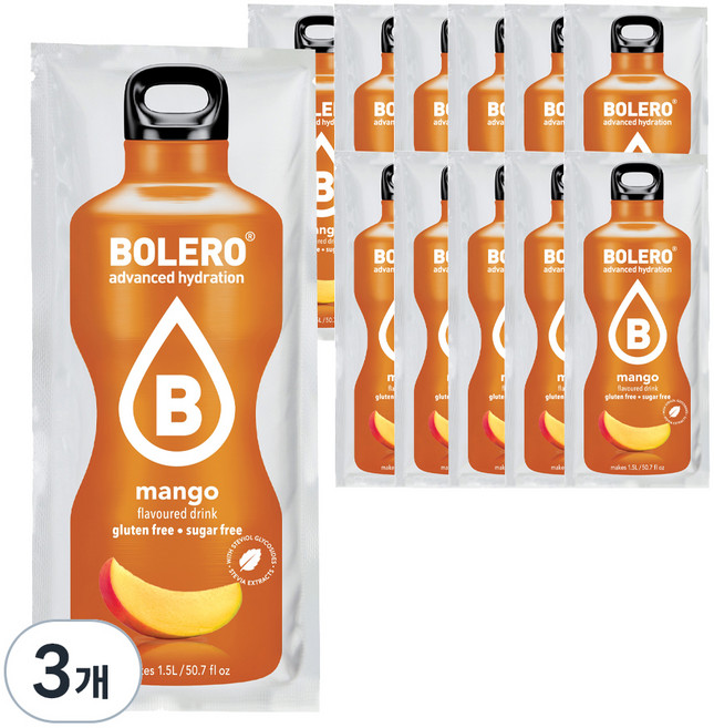 볼레로 2kcal 무설탕 과일워터 대용량 음료 망고, 9g, 12개입, 3개