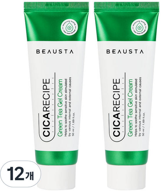 뷰스타 시카레시피 그린티 액티브 젤 크림, 50ml, 12개