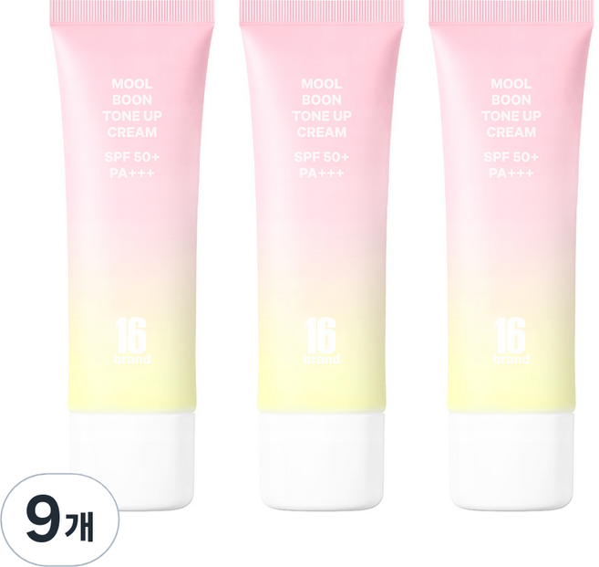 16브랜드 물분 톤업 크림 SPF50+ PA+++ 50ml, 라이트피치, 9개