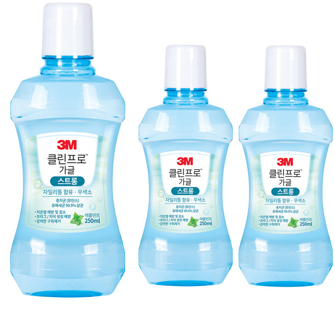 쓰리엠 클린프로 가글 스트롱, 250ml, 3개