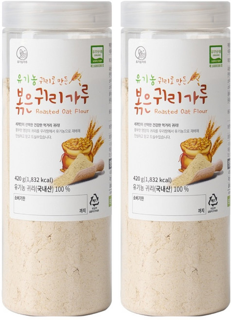 Organic Maru 燕麥粉, 420g, 2罐