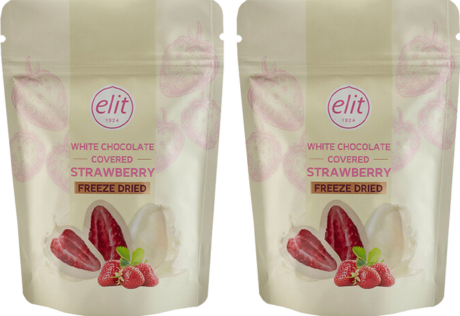elit 화이트 초콜릿 커버드 스트로베리, 80g, 2개