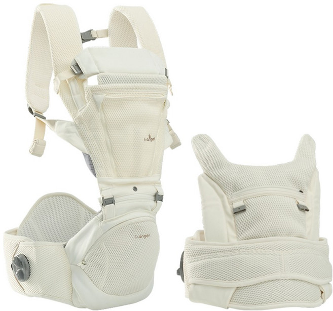 아이엔젤 올인원 닥터다이얼 폴드 에어 힙시트 아기띠, 아이보리