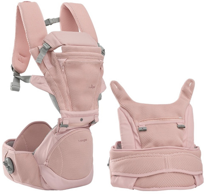 아이엔젤 올인원 닥터다이얼 폴드 에어 힙시트 아기띠, 핑크