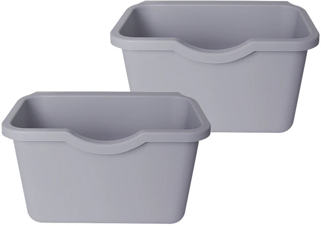 AXIS 艾克思 廚櫃掛式垃圾桶廚餘收集盒 PP塑膠材質 適用門厚度約1.7公分, 灰色, 1組