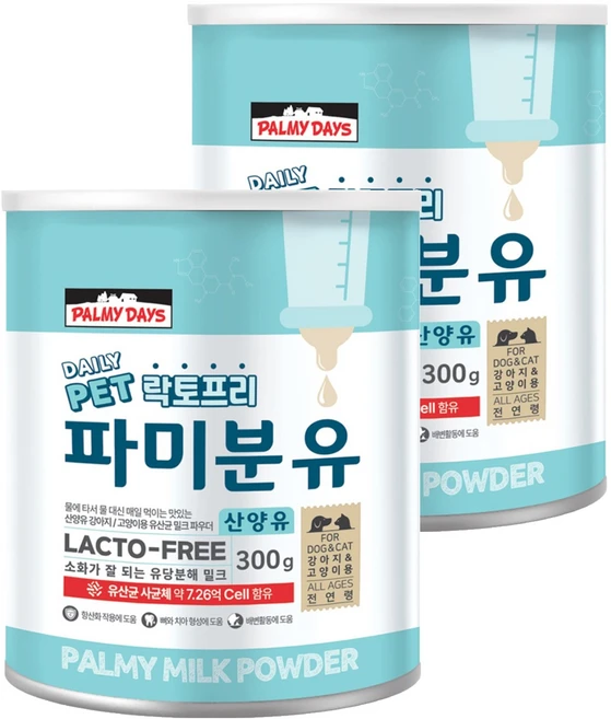 파미데이즈 강아지 고양이 파미분유, 산양, 300g, 2개 - 쿠팡