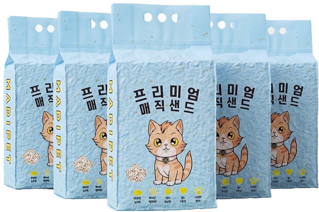 메디펫 고양이 매직 프리미엄 두부모래, 10L, 5개, 라벤더향
