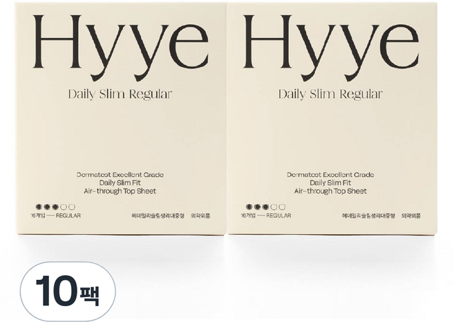 혜 데일리슬림 생리대 날개형, 중형, 16개입, 10개