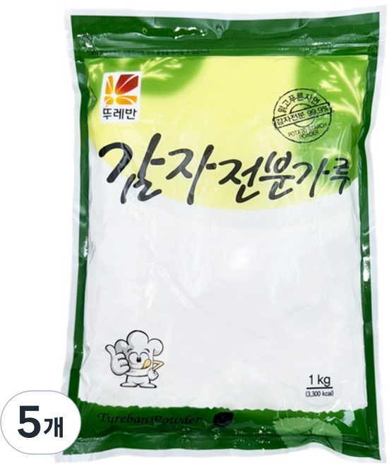 뚜레반 감자전분가루, 5개, 1kg