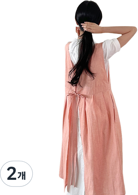 까사베르데 네드 라인 슬릿 랩 롱앞치마, 피치, 2개