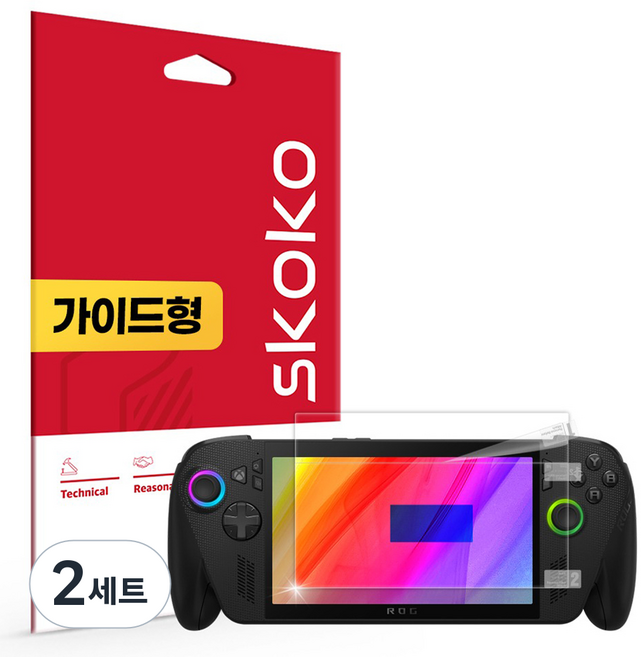 스코코 아수스 ROG Xbox Ally X 초고화질 트루컬러 AR 액정보호필름 세트, 2세트