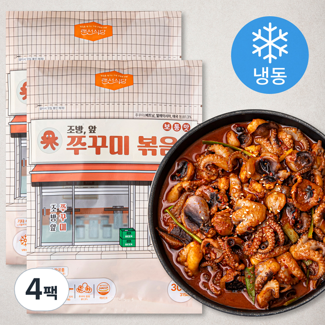 랜선식당 조방 앞 쭈꾸미 볶음 보통맛 (냉동), 300g, 4팩