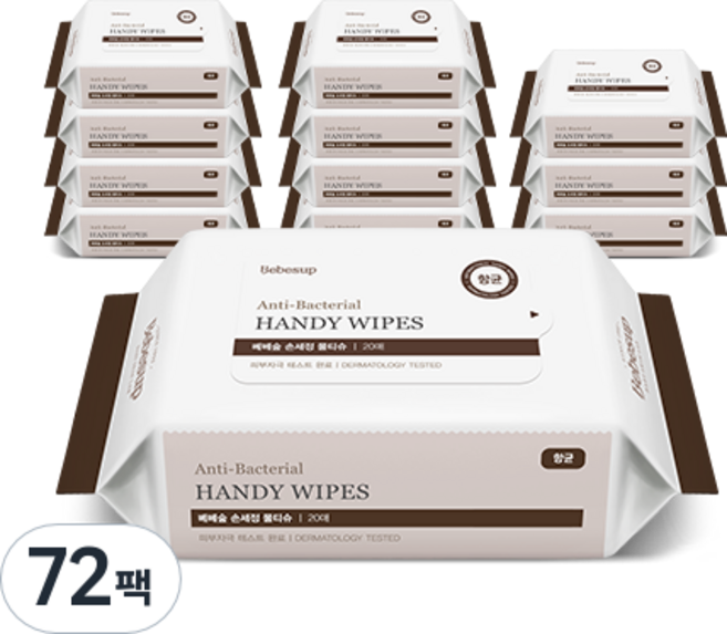 베베숲 손세정 물티슈 휴대형, 20매, 72개