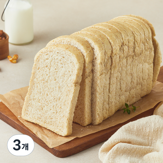 그래밀 알곡그대로눌러내린 무설탕 통밀식빵, 450g, 3개, 1개입