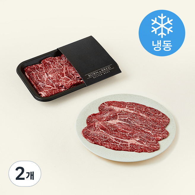본앤브레드 한우 등심 1++ (9) 불고기용 (냉동), 150g, 2개