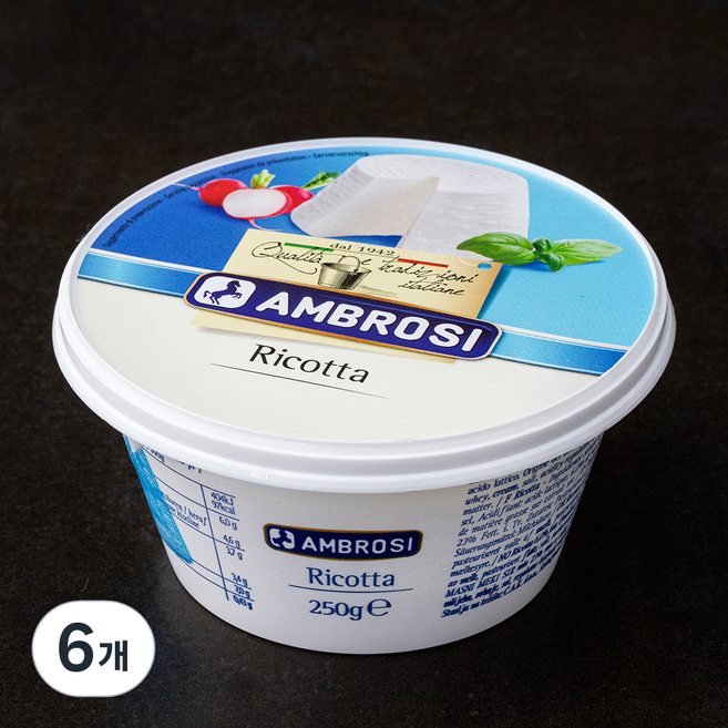 암브로시 리코타 치즈, 250g, 1개입, 6개