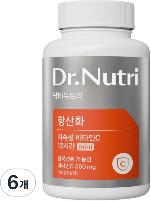 닥터뉴트리 CJ제일제당 항산화 고함량 프리미엄 지속성 비타민C, 6개, 60정