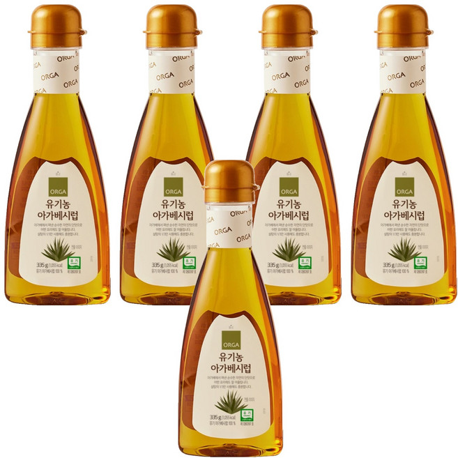 올가홀푸드 유기농 아가베시럽, 335g, 5개