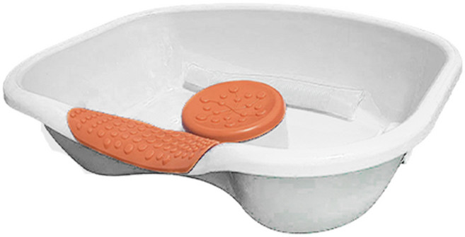디어모모 노인 환자용 임산부 머리감기 샴푸 대야 세발기, 화이트오렌지, 1개