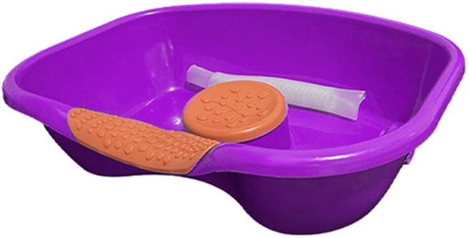 디어모모 노인 환자용 임산부 머리감기 샴푸 대야 세발기, 퍼플오렌지, 1개