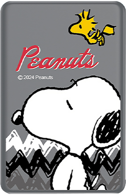 PEANUTS 史努比 PD超薄磁吸無線快充行動電源 5000mAh Type-C 20W 102 x 66 x 8.2mm 108g, PSN-140, 瞇眼款