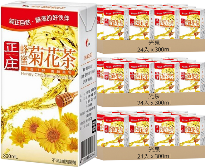 光泉 正庄 蜂蜜菊花茶, 300ml, 72入