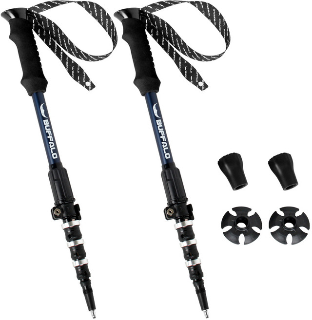 버팔로 써밋엑스 P&P 5단 등산스틱 2p 세트, 블루, 1세트