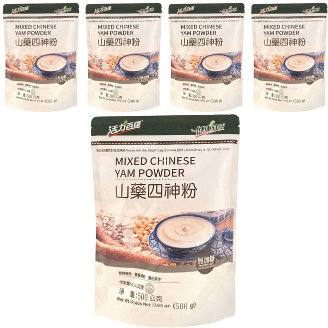 活力百匯 山藥四神粉 無糖, 500g, 1入, 5包