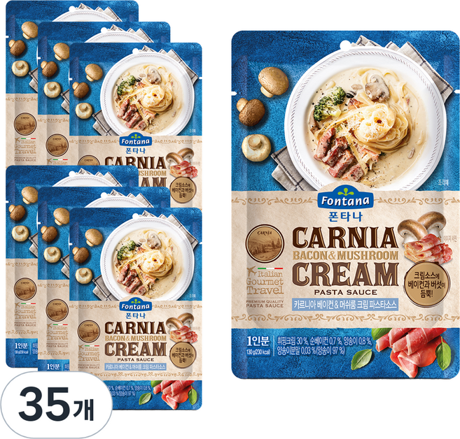 폰타나 카르니아 베이컨 머쉬룸 크림 파스타소스, 130g, 35개