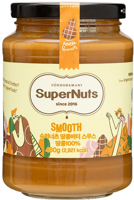 슈퍼너츠 100% 땅콩버터 스무스, 460g, 1개
