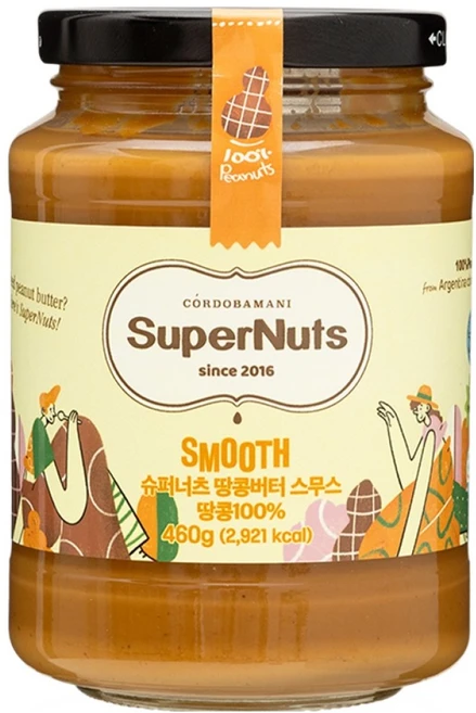 슈퍼너츠 100% 땅콩버터 스무스, 460g, 1개 - 쿠팡