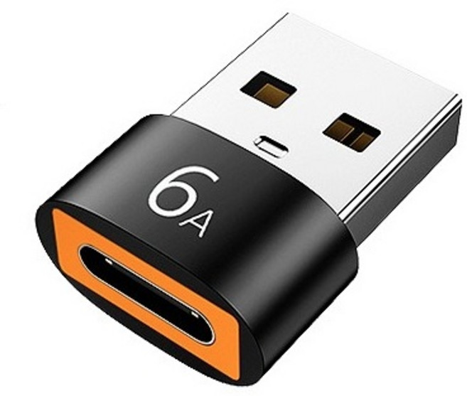 제이스마트 6A 고속 C타입 to USB A 변환젠더, 1개, 2cm, 블랙